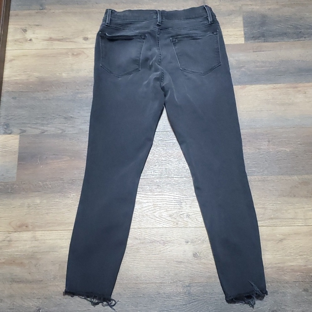 Frame le-high skinny crop black wash denim jeans - Picture 7 of 7